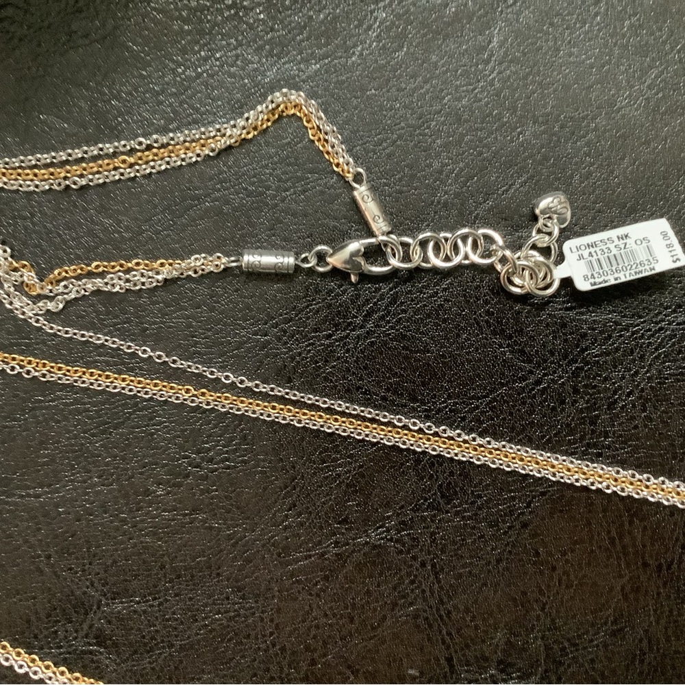 Brighton Gold, Topaz, and Silver Crystal Long Multi Chain Necklace. NWT - Picture 5 of 8